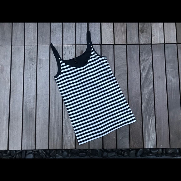 J. CREW Thick Cotton Navy & White Striped Tank - Picture 2 of 4